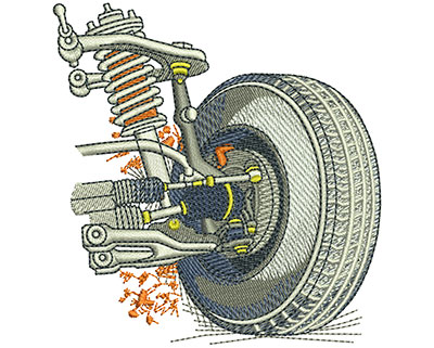 Embroidery Design: Car Suspension Lg3.50 H x 3.37 W