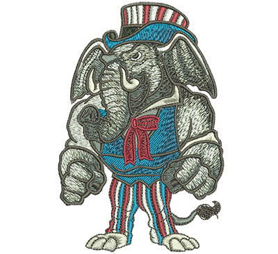 Embroidery Design: Republican Fight Lg 2.95w X 4.51h