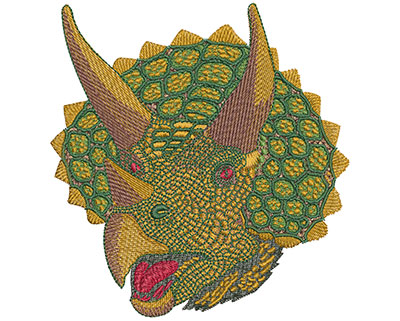 Embroidery Design: Triceratops Face Lg 4.27w X 4.50h