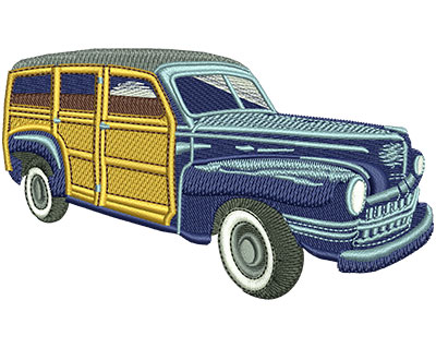 Embroidery Design: Woody Wagon Lg 4.48w X 2.64h