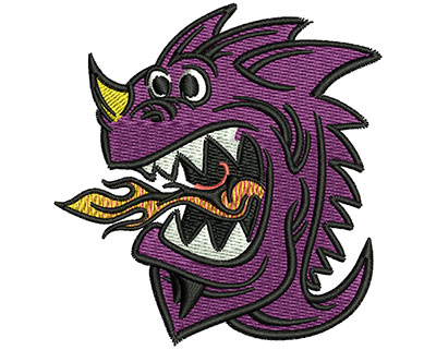 Embroidery Design: Fire Monster 2.91w X 3.05h