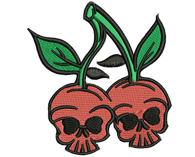 Embroidery Design: Cherry Skulls2.84w x 3.01h