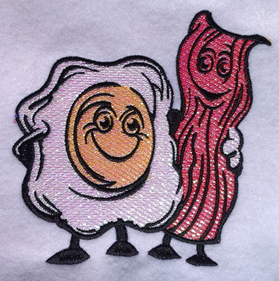 Embroidery Design: Bacon & Eggs Mylar 5.04w X 5.07h