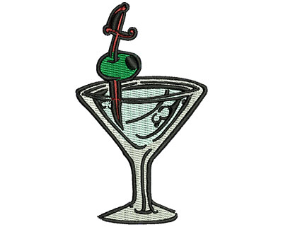 Embroidery Design: Pour Me A Martini  1.82w X 3.07h