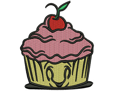 Embroidery Design: Happy Cupcake 2.48w X 3.03h