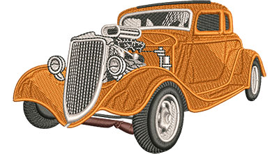 Embroidery Design: Vintage Hot Rod Lg 4.50w X 2.72h