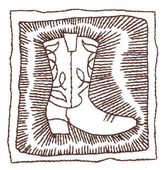 cowgirl boots outline