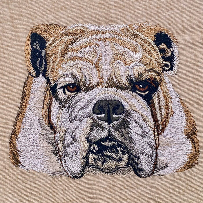 Bulldog Embroidery Design