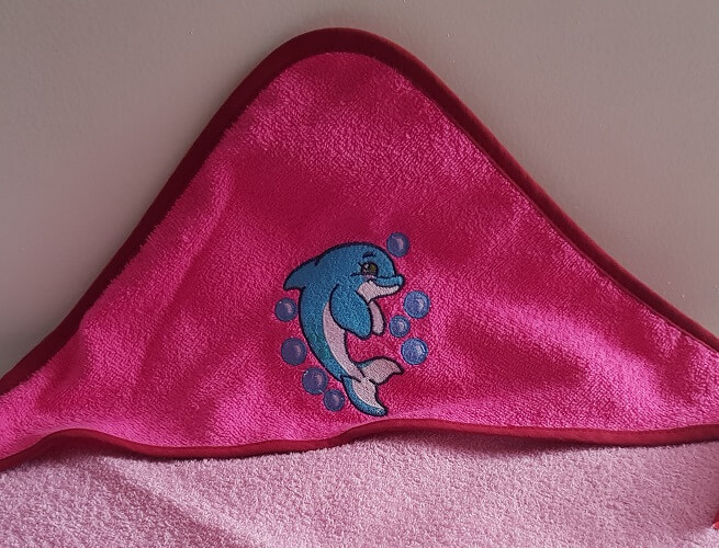 Dolphin Embroidery Design on Face Towel