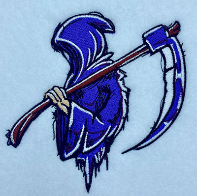 reaper embroidery design