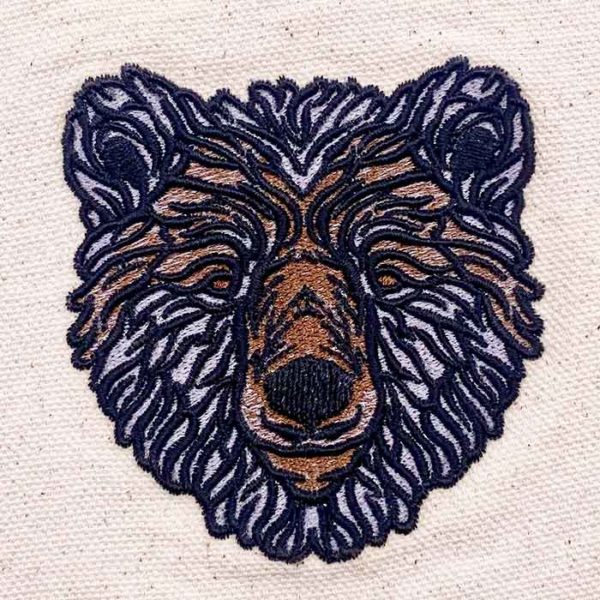 Embroidery Design Black Bear Face