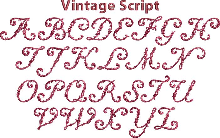 BX Embroidery Font: Vintage Script