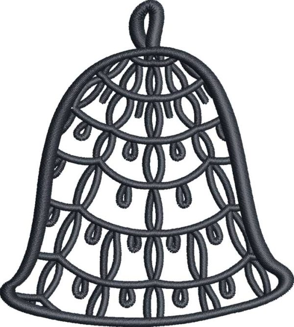 Embroidery Design Puff Stuff Christmas Bell 3