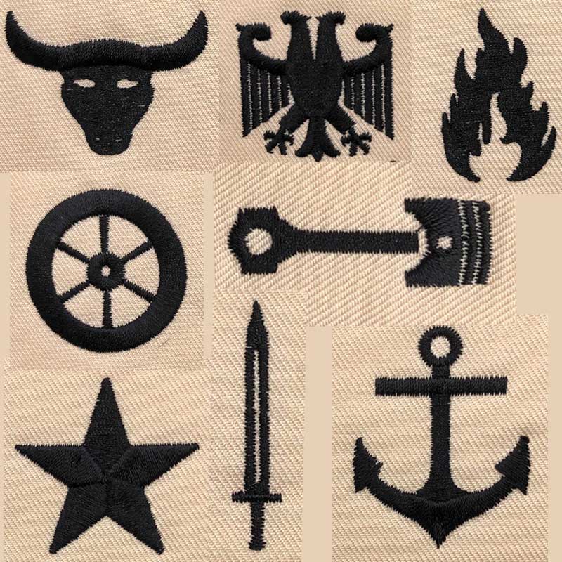 Biker patches embroidery designs pack #3 (collection of 10) -  www.