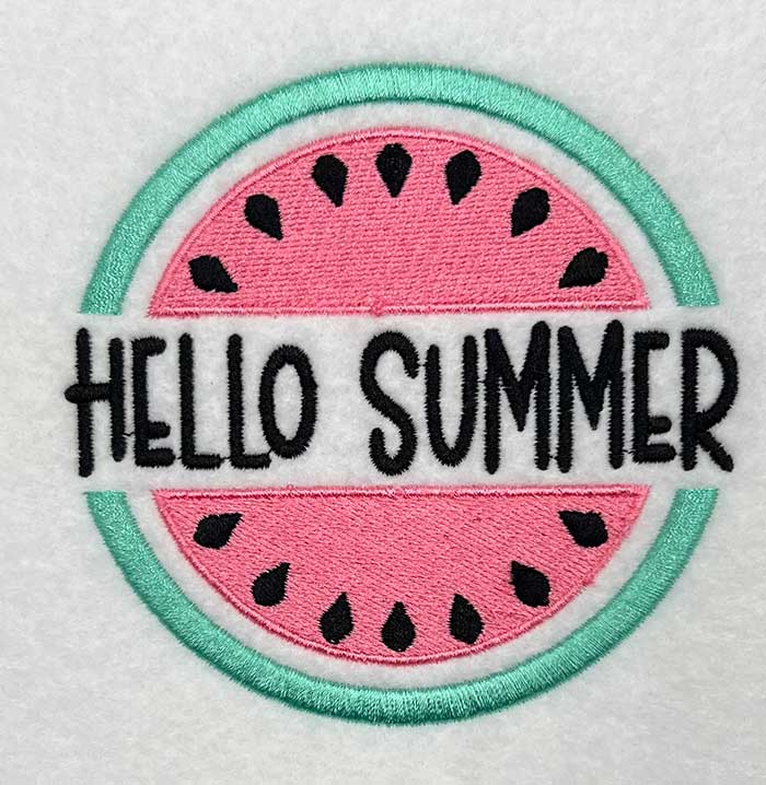 Embroidery Design: Hello Summer