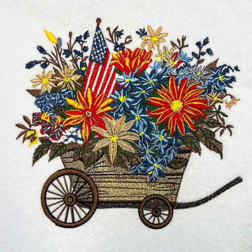 USA wheelbarrow 1 embroidery design