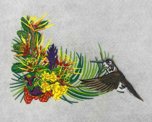 Tropical Hummingbird 4 embroidery design