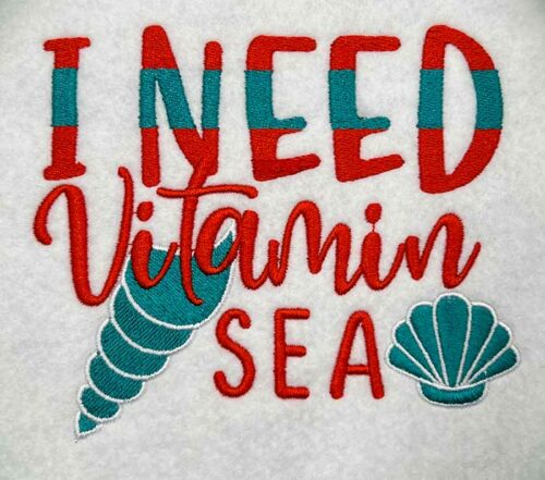 Vitamin sea embroidery design