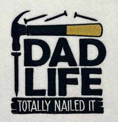 Dad life embroidery design