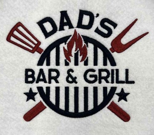dads bar and grill embroidery design