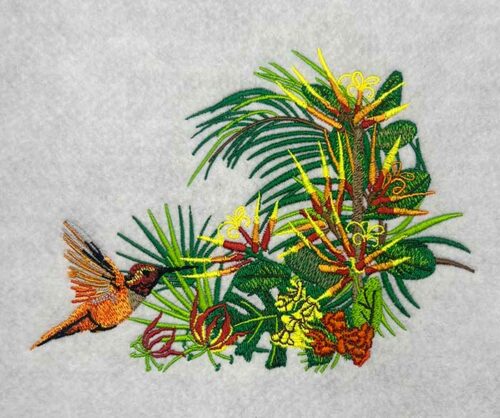 Tropical Hummingbird 5 embroidery design
