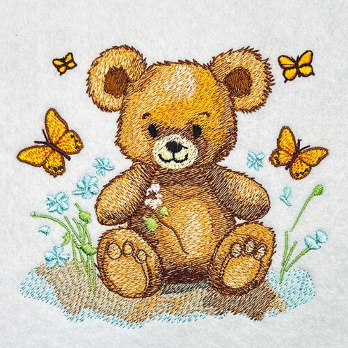 EL Teddy Butterfly 6 embroidery deign