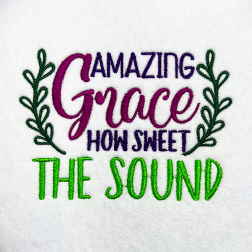 amazing grace embroidery design