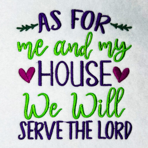 we will serve the lord embroidery design