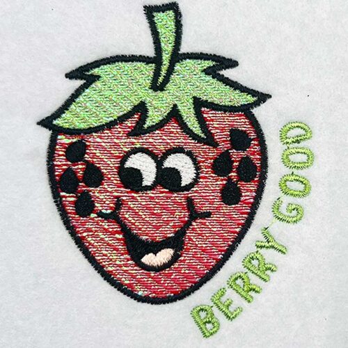 Berry Good mylar embroidery design