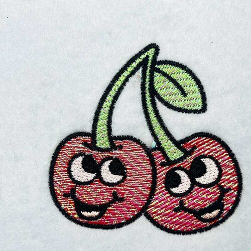 cherries mylar embroidery design