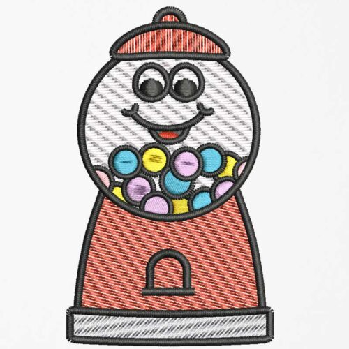 gum ball machine mylar embroidery design