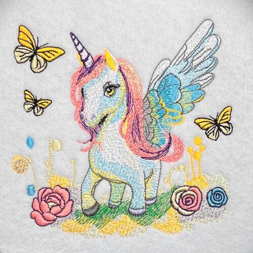 Unicorn Butterfly 3 embroidery design