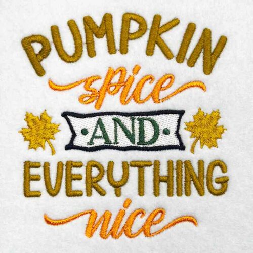 Pumpkin Spice embroidery design