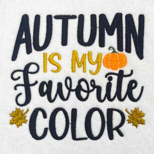 Autumn favorite embroidery design