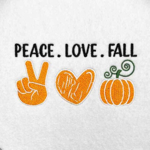 peace love fall embroidery design