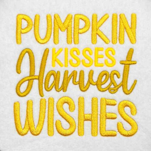 Pumpkin kisses embroidery design