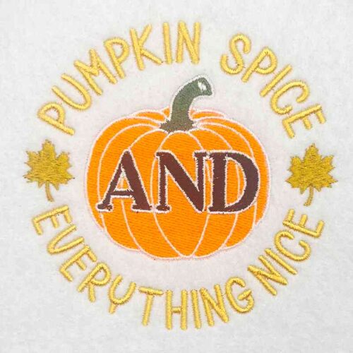 pumpkin spice embroidery design