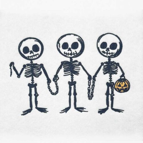 Three Skeletons embroidery design