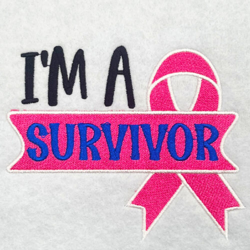 I'm a survivor embroidery design