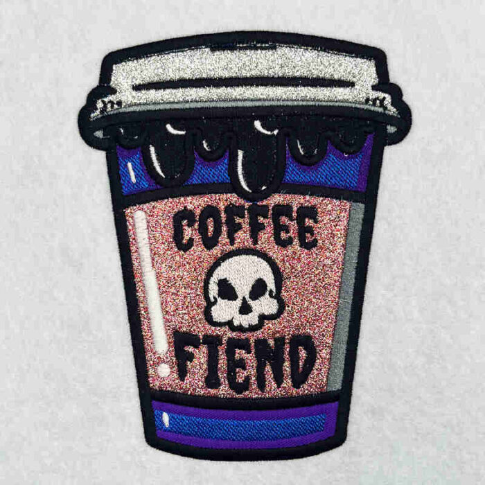 coffee cup applique embroidery design