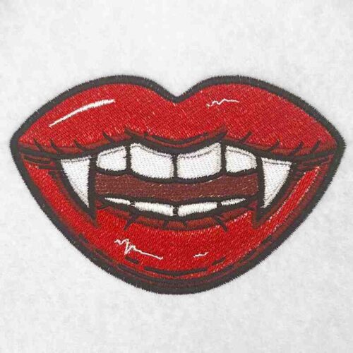 Vampire lips embroidery design