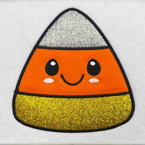 Candy corn applique embroidery design