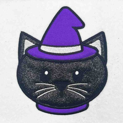 cat applique embroidery design