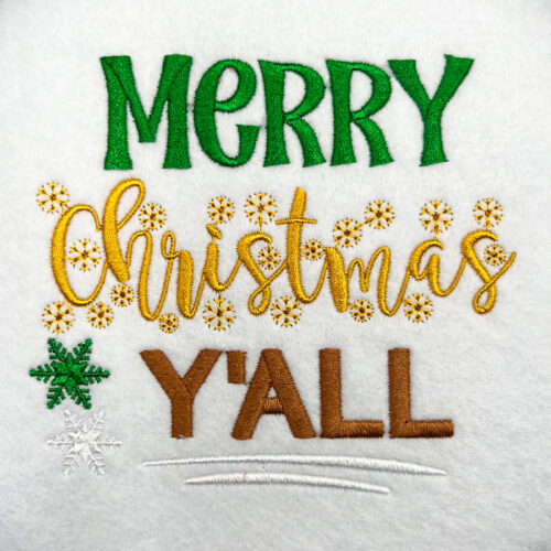 Merry Christmas y'all embroidery design