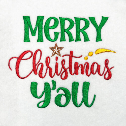 Merry Christmas y'all embroidery design