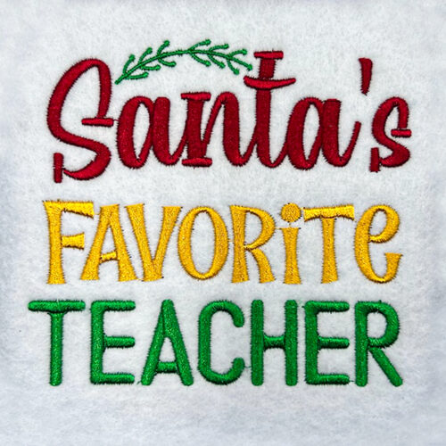 favorite teacher embroidery design