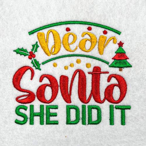 she did it embroidery design