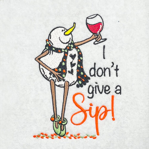 I don't give a sip embroidery design