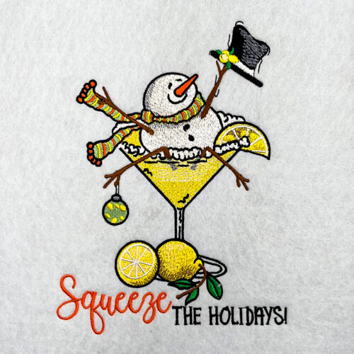 Squeeze Snowman embroidery design