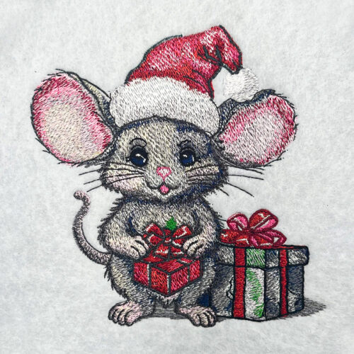 Santa Mouse 3 embroidery design